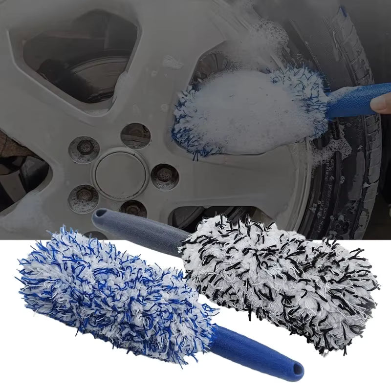 1PCS Car Cleaning Brush Portable Plush Tire and Rim Car Care Accessories Multifunctional Brush Tool Car Cleaning Wheel Brush